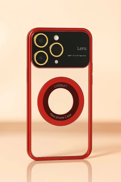 İphone 15 Pro Kılıf Kamera Korumalı Magsafe Colourl Koyu Kırmızı ürün görseli