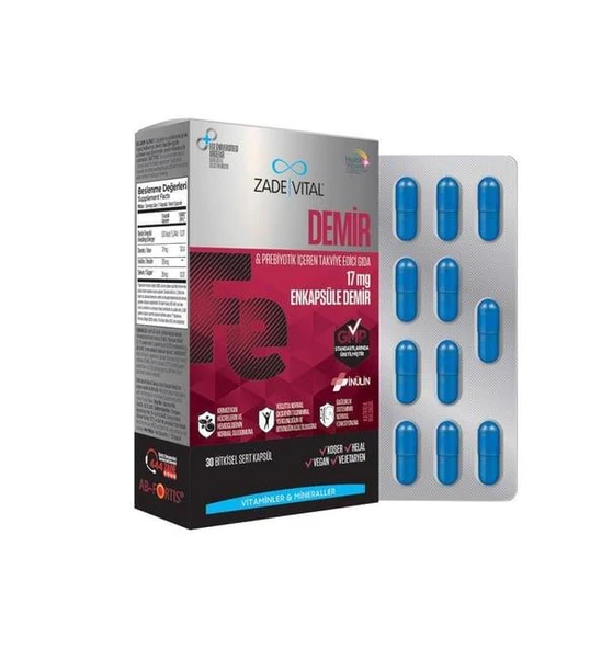 Zade Vital Demir 30 Kapsül - Diş Beyazlatıcı Köpük Hediye ürün görseli 1