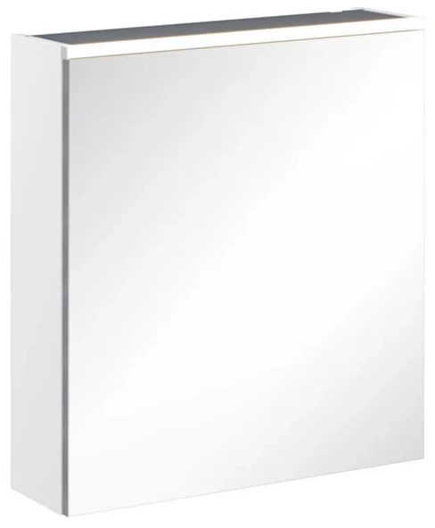 Vitra Core Dolaplı Üstten Aydınlatmalı Ayna (Sol), 60 cm, Mat Beyaz, 67568