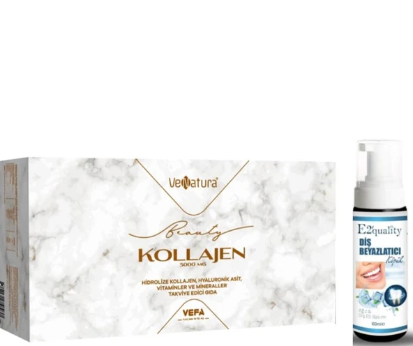 VeNatura Beauty Kollajen 5000 MG Takviye Edici Gıda 30 Saşe - Diş Beyazlatıcı Köpük Hediye ürün görseli 1