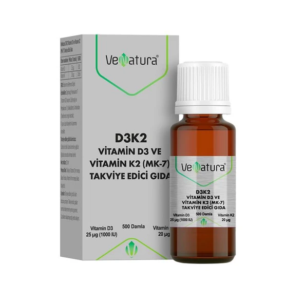 VeNatura Vitamin D3 Ve Menaquinon 7 Takviye Edici Gıda 20 ml ürün görseli