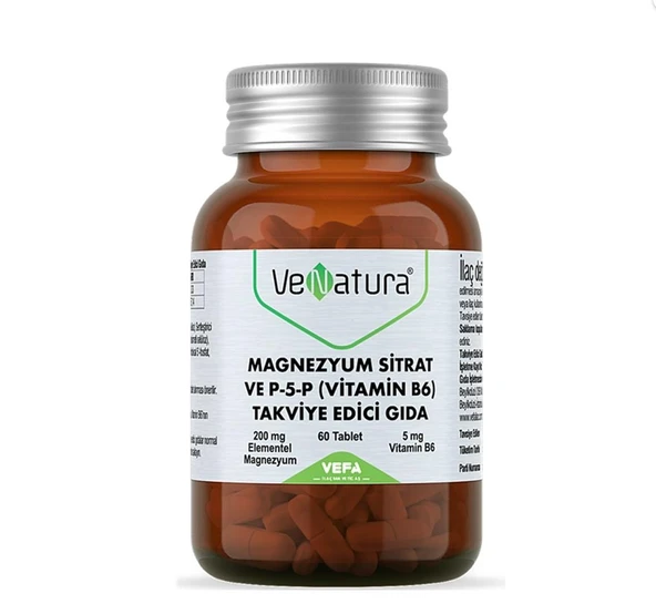 Venatura Magnezyum Sitrat ve P-5-P Vitamin B6 60 Tablet ürün görseli 1