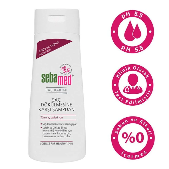 Sebamed Anti Hair Loss Shampoo 200 ML Dökülme Önleyici Şampuan - Diş Beyazlatıcı Köpük Hediye ürün görseli 1