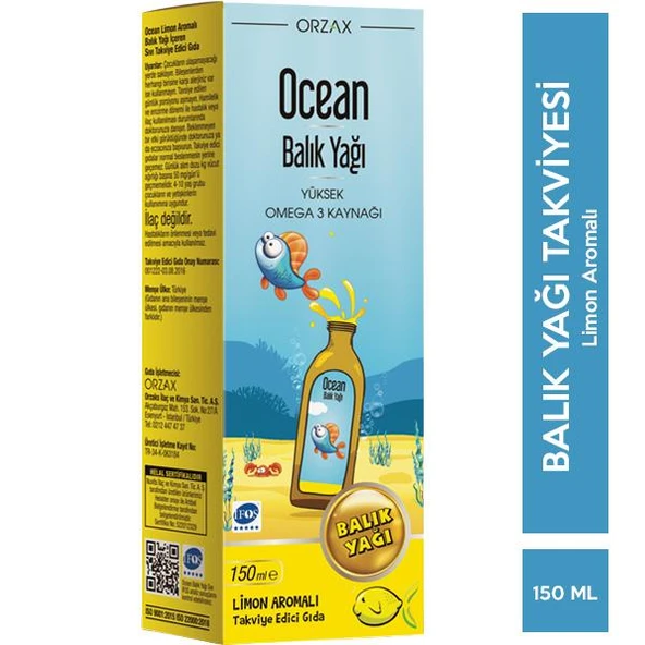 Ocean Omega3 Şurup 150 ml Limon - Diş Beyazlatıcı Köpük Hediye ürün görseli 1