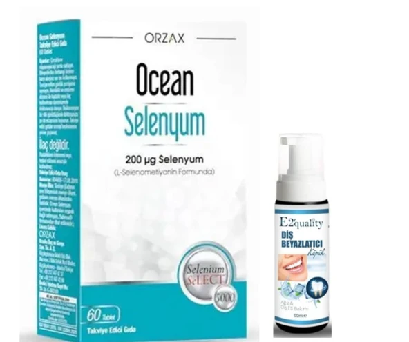Orzax Ocean Selenyum Takviye Edici Gıda 60 Tablet - Diş Beyazlatıcı Köpük Hediye ürün görseli 1