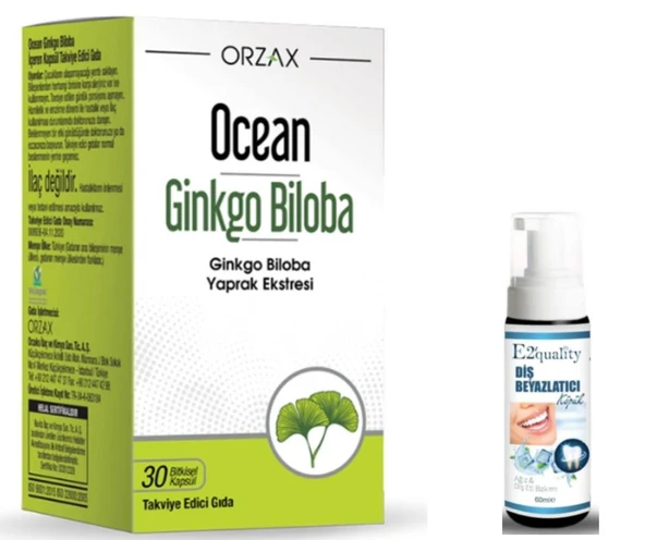 Orzax Ocean Ginkgo Biloba Takviye Edici Gıda 30 Bitkisel Kapsül - Diş Beyazlatici Köpük Hediye ürün görseli 1