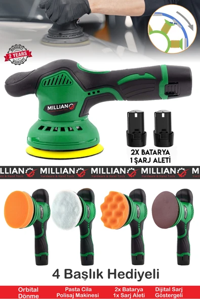 58 V Orbital 6 Kademeli Zımpara Cila Pasta Parlatma Polisaj Makinesi Otomatik Şanzıman Devir Ayarlı