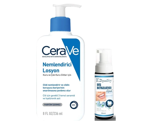 CeraVe Nemlendirici Losyon 236 ml - Diş Beyazlatıcı Köpük Hediye ürün görseli 1