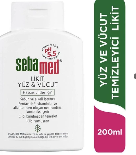 Sebamed Likit Yüz ve Vücut Temizleyici Jel 200 ml- Diş Beyazlatıcı Köpük Hediye ürün görseli 1