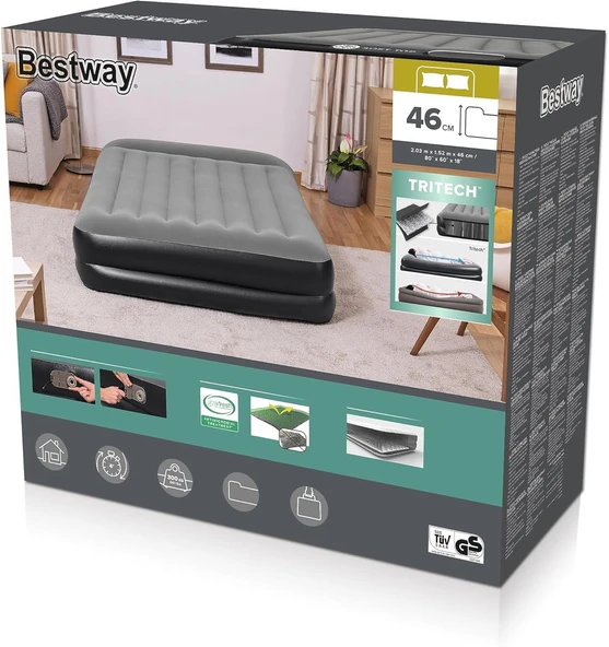Bestway 67403 Pompalı Çift Kişilik Şişme Yatak - 4