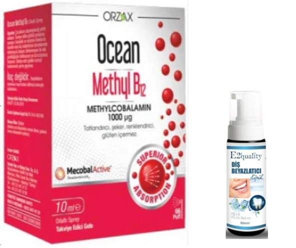 Orzax Ocean Methyl B12 10 ml - Takviye Edici Gıda - Diş Beyazlatıcı Köpük Hediye ürün görseli 1