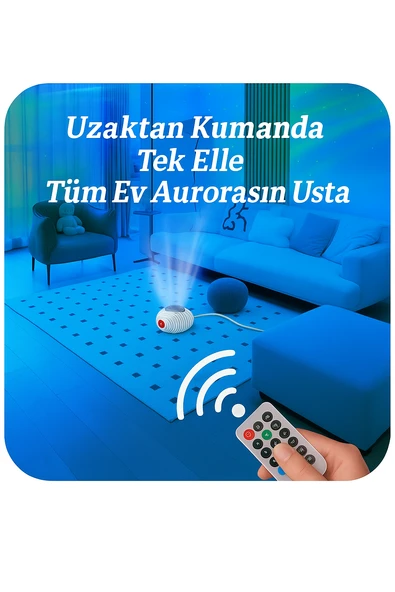 RGB Işık Efektli Ufo Tasarım Yıldızlı Gece Projektör Lamba  Bluetooth Hoparlörlü - 5