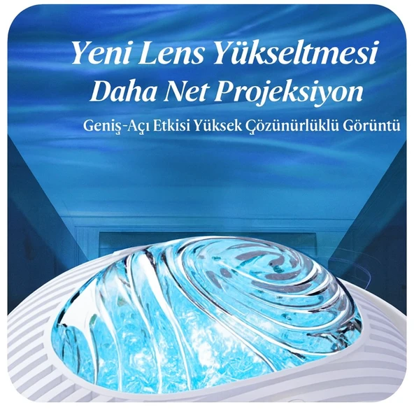 RGB Işık Efektli Ufo Tasarım Yıldızlı Gece Projektör Lamba  Bluetooth Hoparlörlü - 2