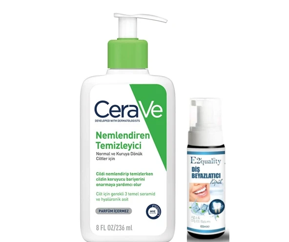 CeraVe Nemlendiren Temizleyici 236 ml - Diş Beyazlatıcı Köpük Hediye ürün görseli 1