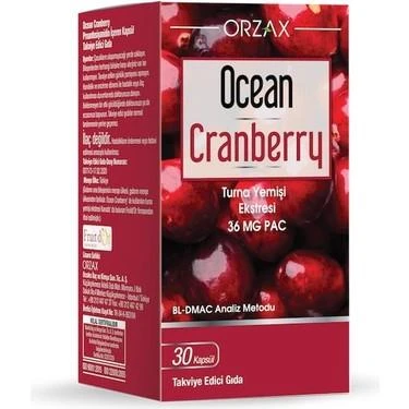 Orzax Ocean Cranberry Turna Yemişi Ekstresi 30 Tablet Takviye Edici Gıda ürün görseli 1