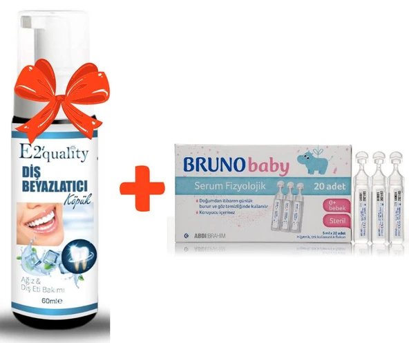 E2'quality Diş Beyazlatıcı Köpük + Bruno Baby Serum Damla 5 ml x 20 Adet ürün görseli