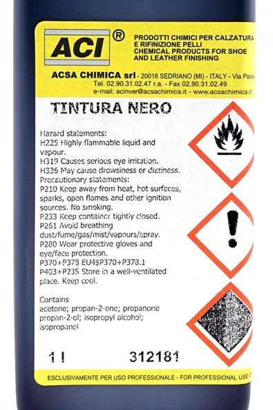ACI Tintura Nero 1 Litre Profesyonel Siyah Deri Renk Değiştirme Boyası - Resim 4