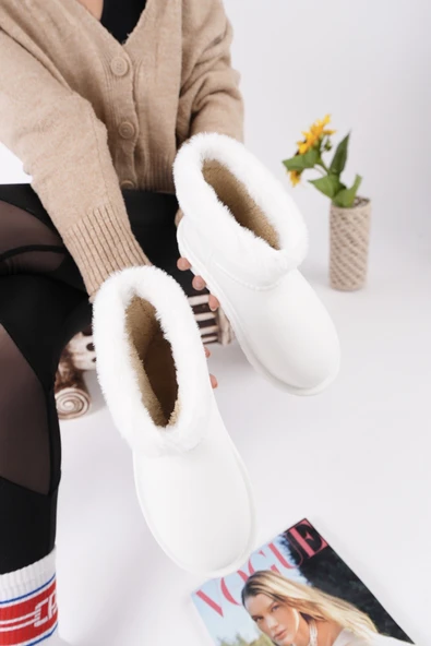 Muggo FROSTY Kadın Kürklü Yağmur Ve Kar Botu - 11
