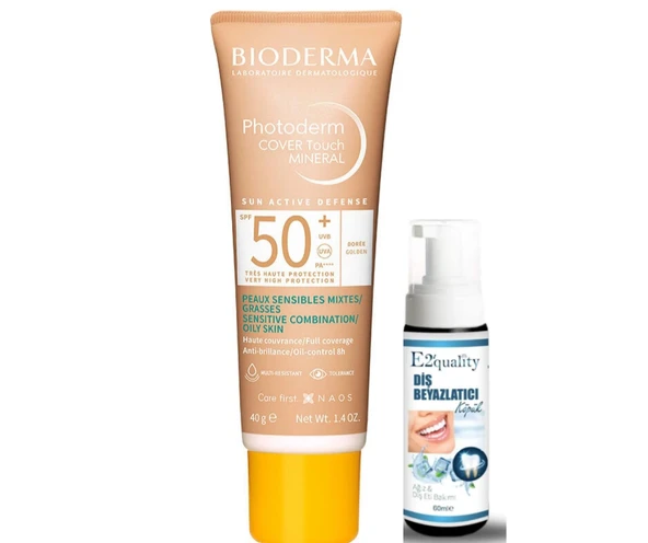 Bioderma Photoderm Cover Touch Mineral Spf50+ 40 gr - Very Light- Diş Beyazlatıcı Köpük Hediye ürün görseli 1