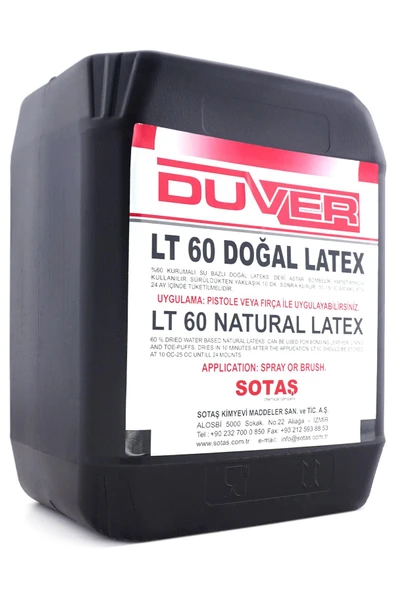 Duver LT 60 Profesyonel Su Bazlı Doğal Latex Yapıştırıcı - Resim 2