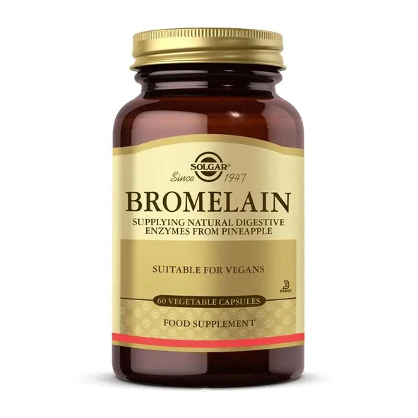 Solgar Bromelain 150 mg 60 Kapsül - Diş Beyazlatıcı Köpük Hediye ürün görseli 1