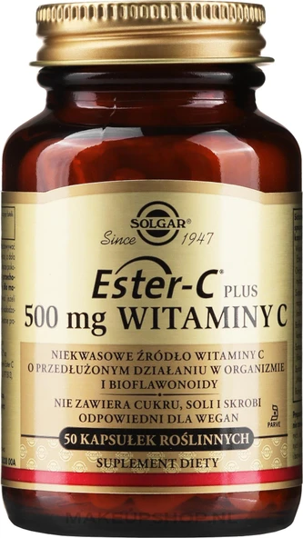 Solgar Ester-C Plus 500 mg 50 Kapsül - Diş Beyazlatıcı Köpük Hediye ürün görseli 1