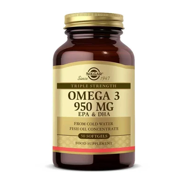 Solgar Omega 3 950 mg 50 Softgel Kapsül - Diş Beyazlatıcı Köpük Hediye ürün görseli 1