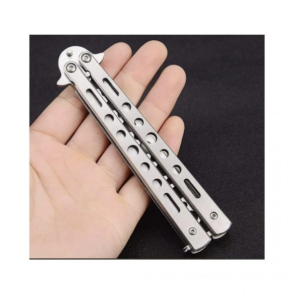 Tk-40 Gümüş Eğitim Butterfly Çakı - Keskin Değildir - 4