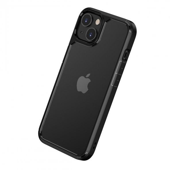 KNY Apple İphone 13 Pro Max Kılıf Renkli Kenarlı Arkası Şeffaf Roll Kapak Kırmızı - 4