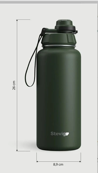 Stevig ST-215 1 Hand Leak-Proof Sızdırmaz Çelik Termos 1000ML Green