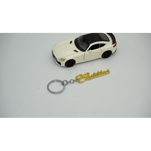 Cadillac  Çift Yön  New Style  Gold Krom Metal  Anahtarlık   AYNI GÜN ÜCRETSİZ KARGO - 2