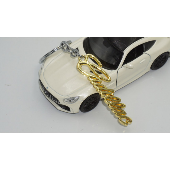 Cadillac  Çift Yön  New Style  Gold Krom Metal  Anahtarlık   AYNI GÜN ÜCRETSİZ KARGO - 5