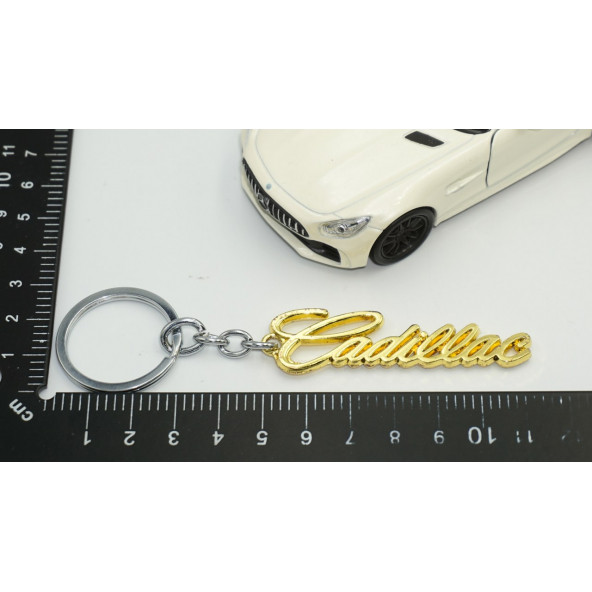 Cadillac  Çift Yön  New Style  Gold Krom Metal  Anahtarlık   AYNI GÜN ÜCRETSİZ KARGO - 6