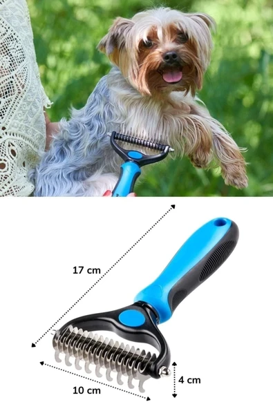 Plastik Saplı Metal Kedi Köpek Bakım Kıtık Tüy Topak Açıcı Tarak 1adet - Resim 2