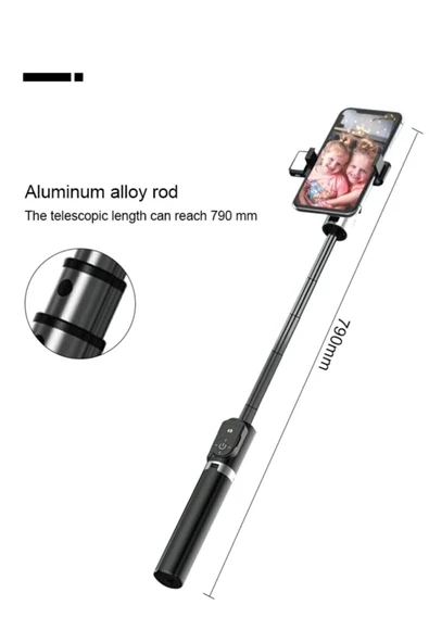 Led Işıklı Selfie Çubuğu Bluetooth Kumandalı Kablosuz Tripot Selfie Monopod Selfie Stick - Resim 4