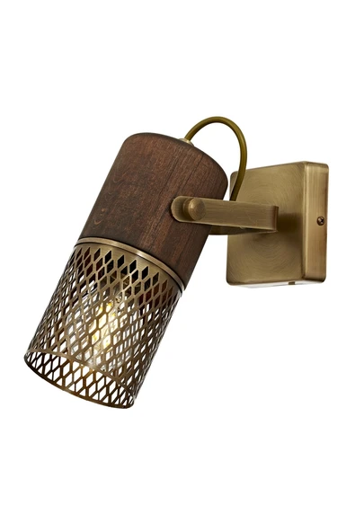 AVONNI AR-60265-1E Eskitme Kaplama Avize E27 Metal Ahşap 6x12cm - 1