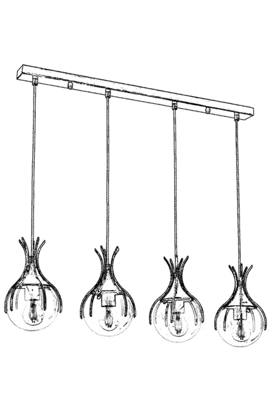 AVONNI AV-60161-4EY Eskitme Kaplama Avize E27 Metal Cam 70x13cm - Resim 5