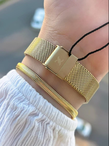 Daniel Klein Hasır Kordon 3 Atm Suya Dayanıklı 2 Yıl Garantili Kadın Kol Saati+Bileklik BDK13306.5 - Resim 3