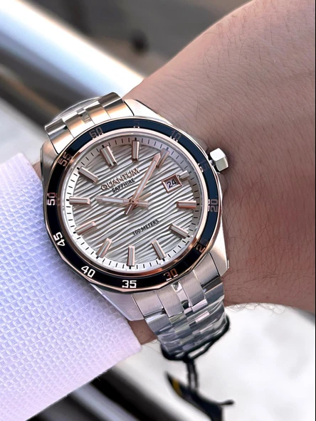 Quantum  İtalyan Bileklik Setli 2 Yıl Garantili Suya Dayanıklı Çelik Kordon Renk Atma Yapmaz VS.BLKT.0573 - Resim 3