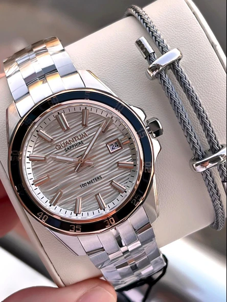 Quantum  İtalyan Bileklik Setli 2 Yıl Garantili Suya Dayanıklı Çelik Kordon Renk Atma Yapmaz VS.BLKT.0573 ürün görseli