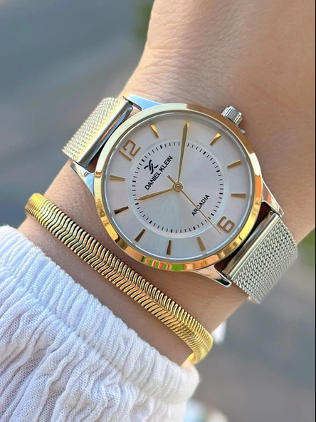 Daniel Klein Hasır Kordon 3 Atm Suya Dayanıklı 2 Yıl Garantili Kadın Kol Saati+Bileklik BDK.13306.8 ürün görseli