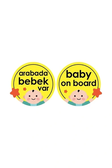 Babyjem Vakumlu Araba Cam Yazısı Sarı - 1