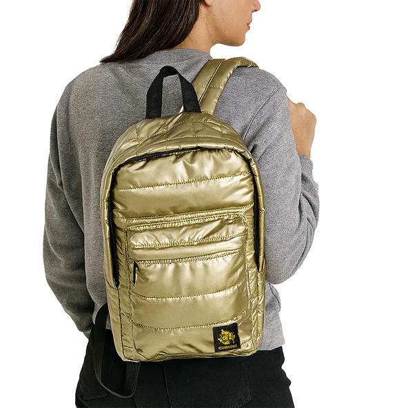 Biggdesign Moods Up Curious Kapitone Sırt Çantası Su Geçirmez Hafif Okul ve Laptop Çantası Sarı - 9