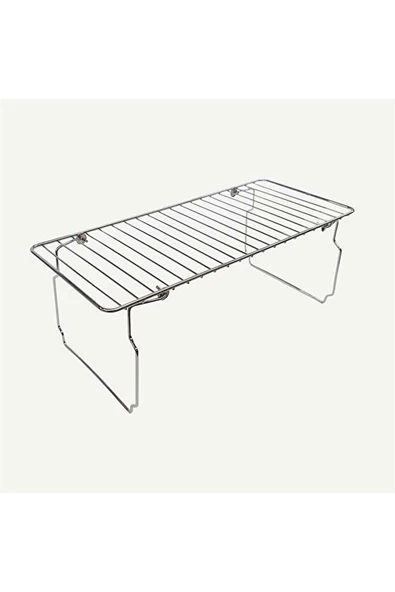 Mucit Home Ayaklı Metal Dolap İçi Tezgah Üstü Kavanoz Kupa Bardak Tel Rafı-Krom - 4