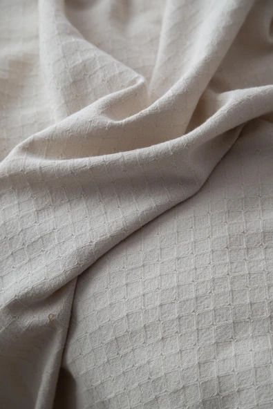 Tek Kişilik Pure Bej Nevresimli Pike Seti - 2