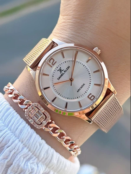 Daniel Klein Hasır Kordon 3 Atm Suya Dayanıklı 2 Yıl Garantili Kadın Kol Saati+Bileklik BDK.13306.7 ürün görseli