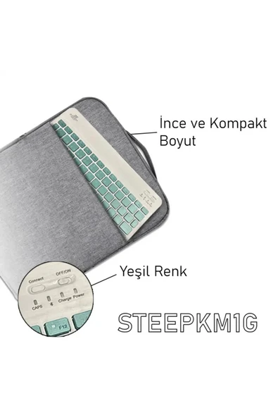 Steep Solid Magic Yeşil Şarjlı Bluetooth Klavye Mouse Set - 2