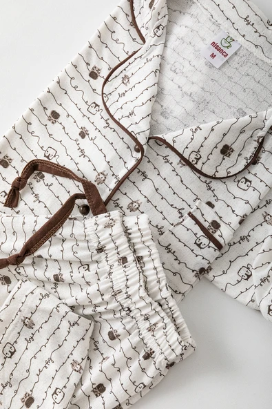 Uzun Kol Gömlek Yaka Kadın Büyük Beden  Pinterest Pijama Takımı - Mevsimlik Kadın Pijama - Resim 3