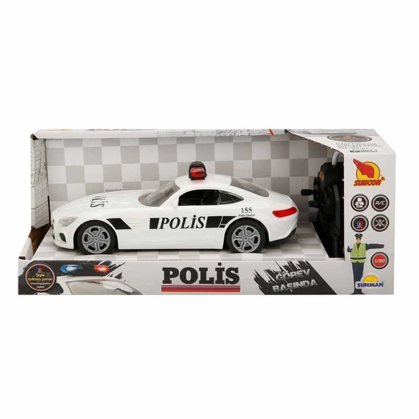 Çocuk 20357 Uzaktan Kumandalı Suncon Işıklı Polis Arabası 21 cm