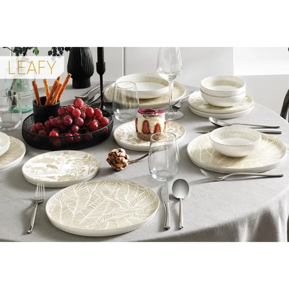 Pierre Cardin Leafy 24 Parça 6 Kişilik Yemek Takımı